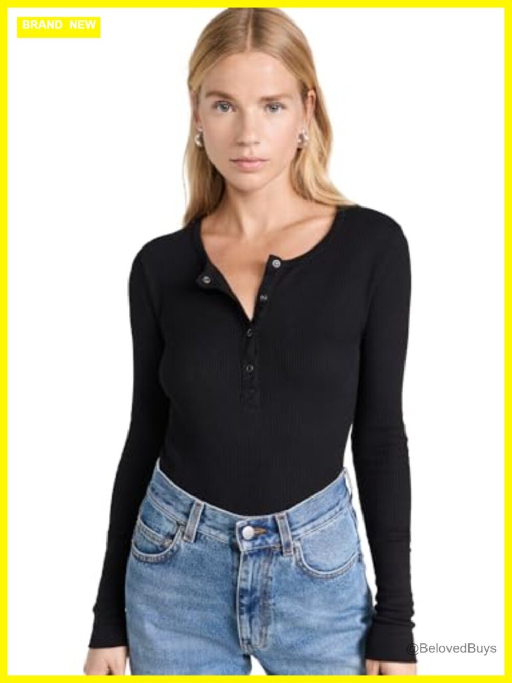 Waffle Knit Thermal Henley Long Sleeve Fitted Shirttail Tunic Top